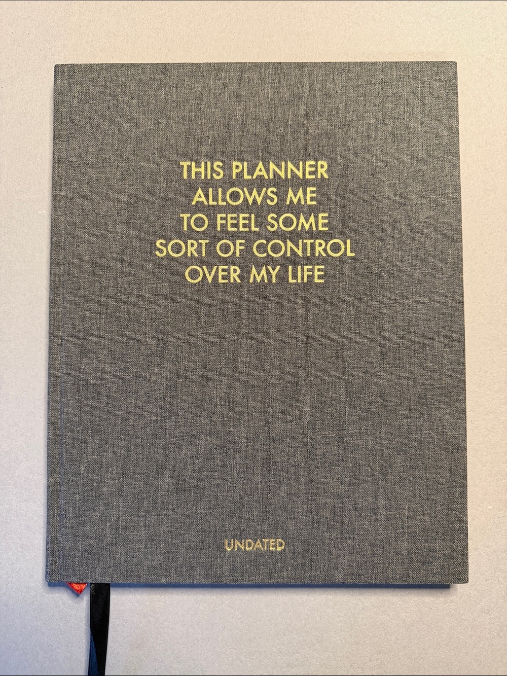 Undated Gray Planner with Gold Foil Text